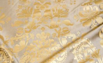 Absolutely Perfect Replica of a Fortuny Floral Damask, Woven From 100% ...