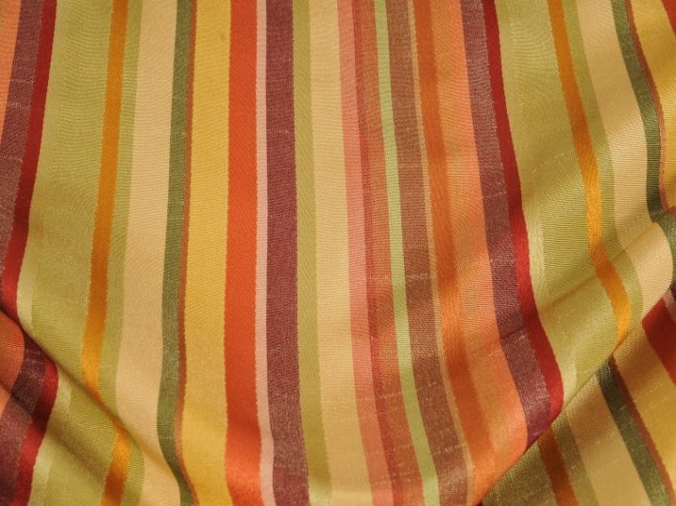 Reduced Brunschwig & Fils Silky Stripe in Warm Cinnamon, Moss Green ...