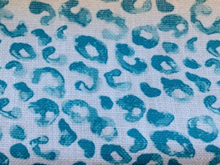 Modern Leopard Fabric On Textured Linen For Anything Upholstery